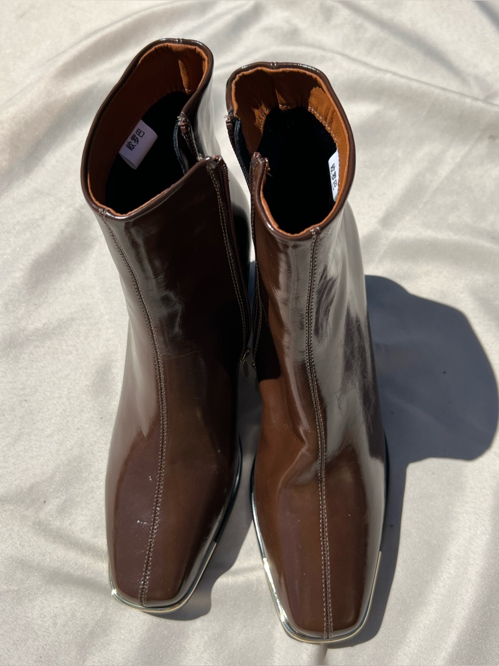 NEW Brown Square-Toe Leather Chelsea Boots